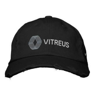 VITREUS Distress Chino Twill Cap | SVART Broderad Keps