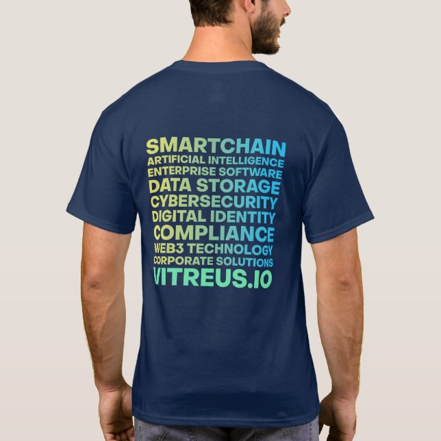 VITREUS-tryckt T-Shirt (fram och bak) | NAVY (Baksida)