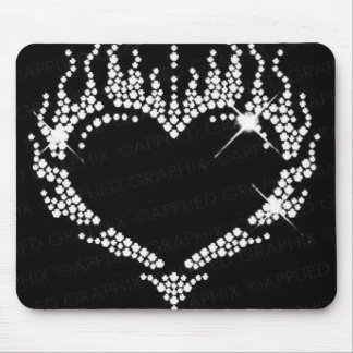VitRhinestonehjärta Mousepad Musmatta