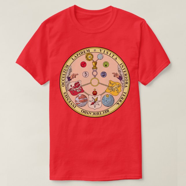 VITRIOL RosiCrucian Secret Symbols Alchemy 1 T Shirt (Design framsida)