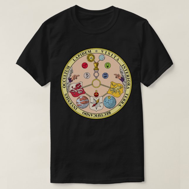 VITRIOL RosiCrucian Secret Symbols Alchemy T Shirt (Design framsida)