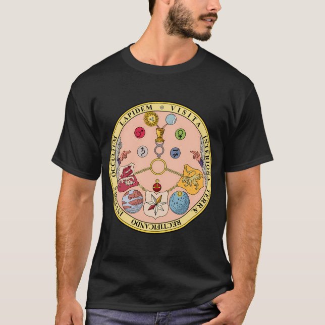 Vitriol RosiCrucian Secret Symbols Alchemy T Shirt (Framsida)