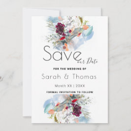 VITRÖD OCH ORANGE BLOMMIGT ELEGANT SPARA VÅRT DATU MEDDELANDE