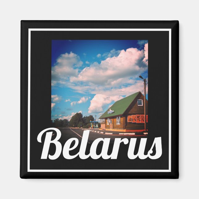 Vitrusk landskapsarkitekturmagnet från Belarus Magnet (Framsidan)