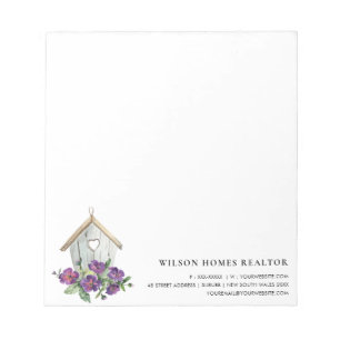 VITRUSTISK BLOMMIGT BIRDHOUSE REAL GODS REALTOR ANTECKNINGSBLOCK