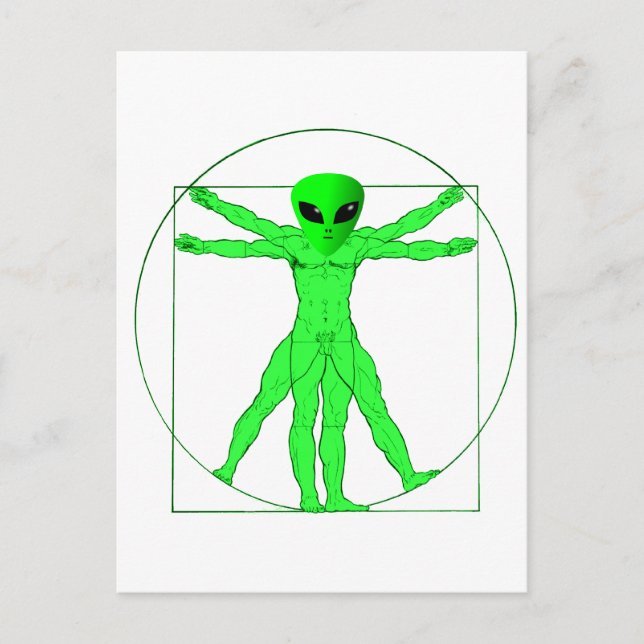 Vitruvian Alien Vykort (Framsida)