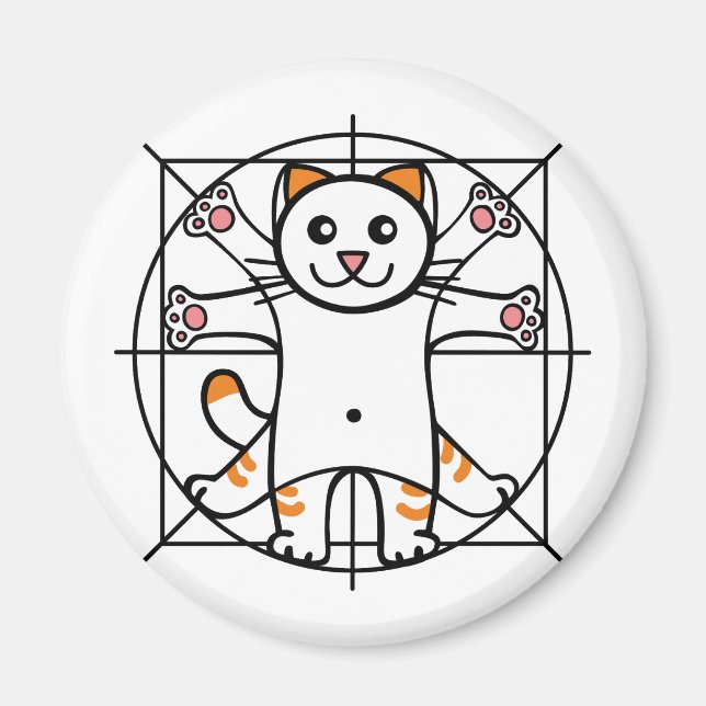 Vitruvian Cat Magnet (Framsidan)
