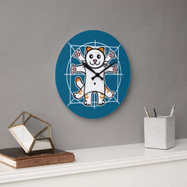 Vitruvian Cat Stor Klocka