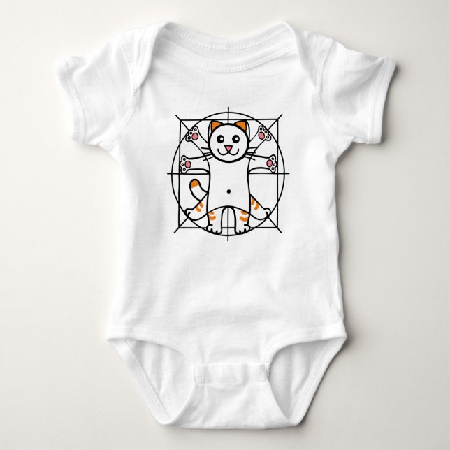 Vitruvian Cat T Shirt (Framsida)