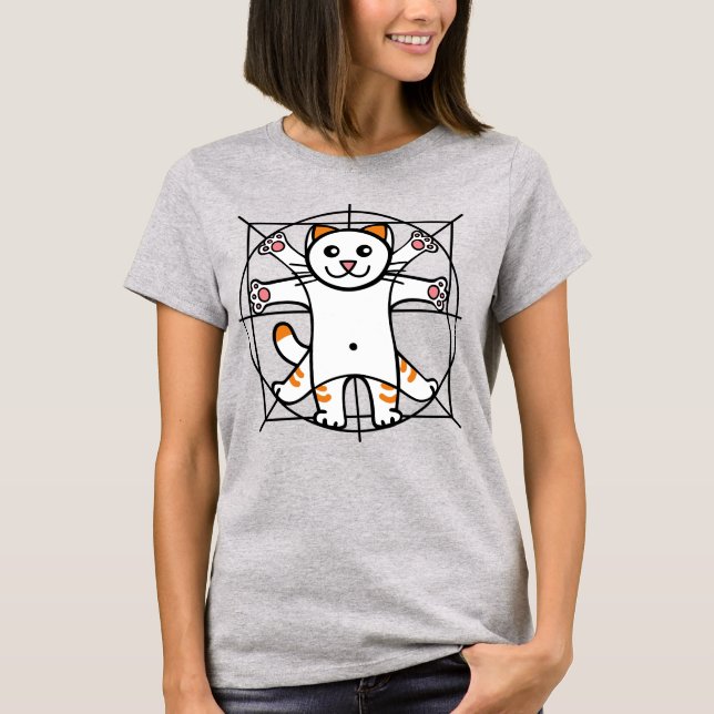 Vitruvian Cat T Shirt (Framsida)