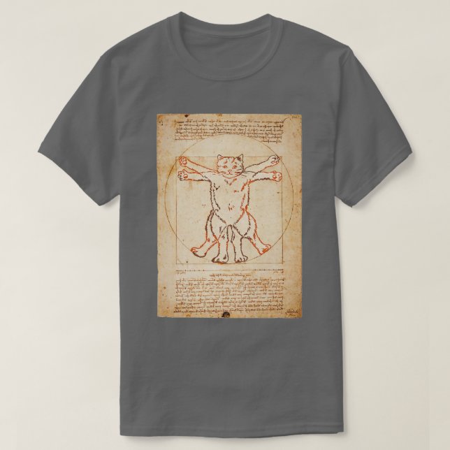 Vitruvian Cat T Shirt (Design framsida)