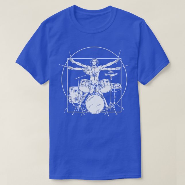 Vitruvian Drummer Da Vinci Drums Sten T Shirt (Design framsida)