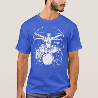 Vitruvian Drummer Da Vinci Drums Sten T Shirt