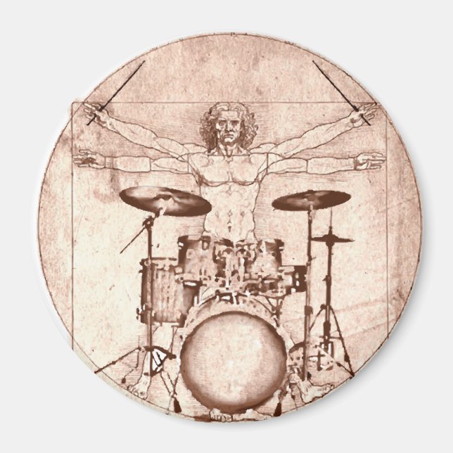 Vitruvian Drummer Magnet (Framsidan)