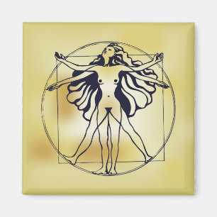 Vitruvian kvinna magnet