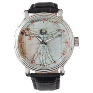 VITRUVIAN MAN Antique Parchment Armbandsur