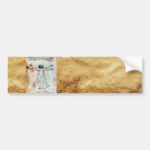 VITRUVIAN MAN Antique Parchment Bildekal