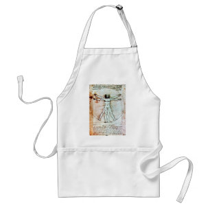 VITRUVIAN MAN Antique Parchment Förkläde