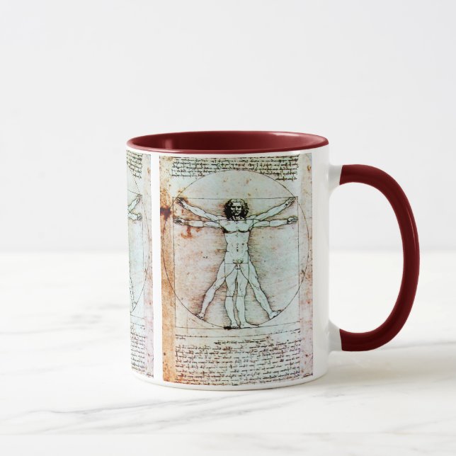 VITRUVIAN MAN Antique Parchment Mugg (Höger)