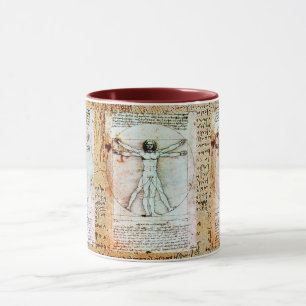 VITRUVIAN MAN Antique Parchment Mugg