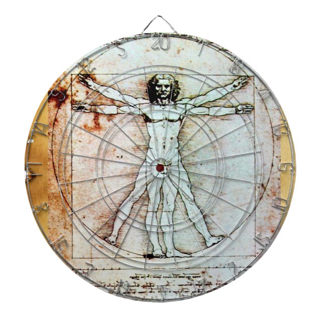 VITRUVIAN MAN Antique Parchment Piltavla (Framsidan)