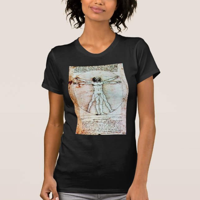 VITRUVIAN MAN Antique Parchment Tee Shirt (Framsida)