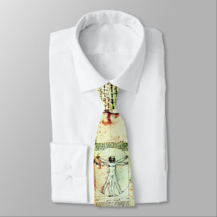 VITRUVIAN MAN, Antique White Brown Parchment Slips