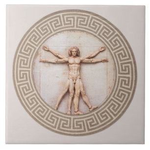 Vitruvian Man av Da Vinci Neutral Arkitektonisk Kakelplatta
