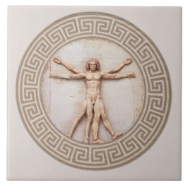 Vitruvian Man av Da Vinci Neutralt Architectural Kakelplatta