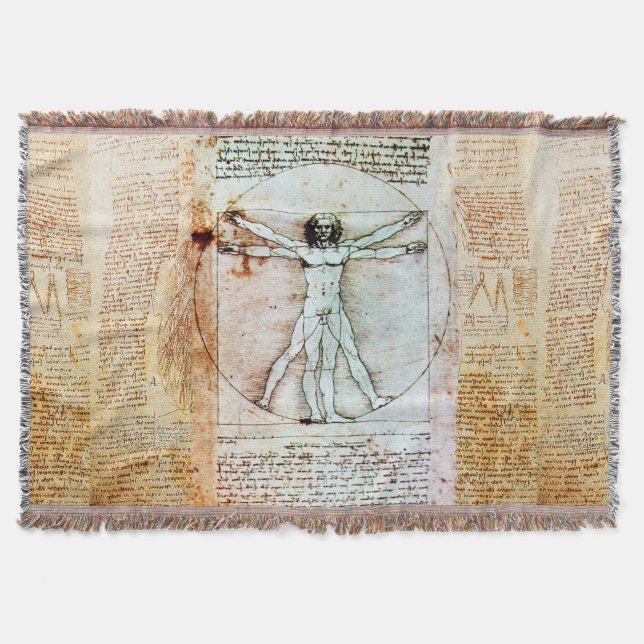 VITRUVIAN MAN AV Leonardo Antique Parchment Filt (Framsidan)