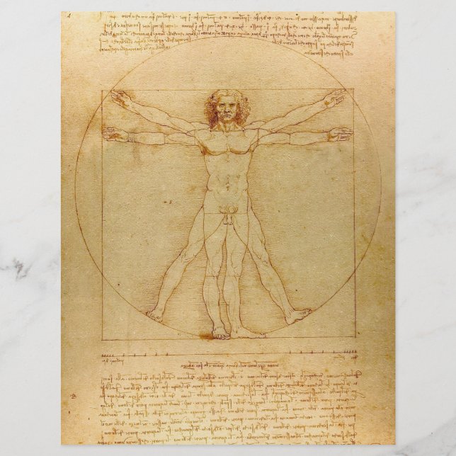 Vitruvian Man av Leonardo Da Vinci (Framsida)