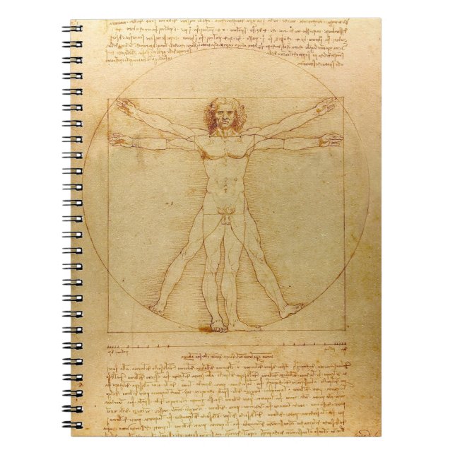 Vitruvian Man av Leonardo Da Vinci Anteckningsbok (Framsidan)