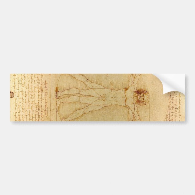 Vitruvian Man av Leonardo Da Vinci Bildekal (Framsidan)