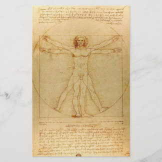Vitruvian Man av Leonardo Da Vinci Flygblad