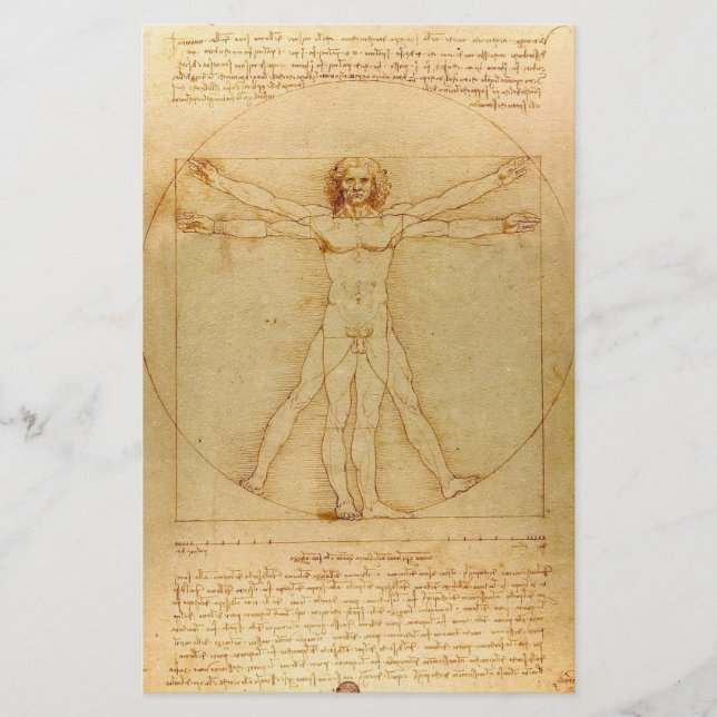 Vitruvian Man av Leonardo Da Vinci Flygblad (Framsidan)