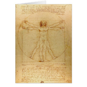Vitruvian Man av Leonardo Da Vinci Hälsningskort