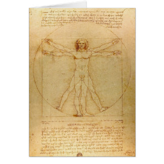 Vitruvian Man av Leonardo Da Vinci Hälsningskort