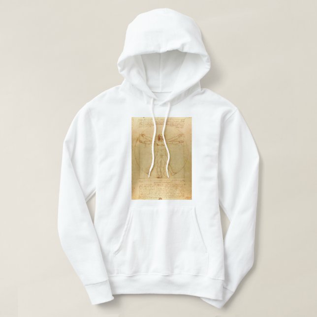Vitruvian Man av Leonardo Da Vinci Hoodie (Design framsida)