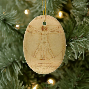 Vitruvian Man av Leonardo Da Vinci Julgransprydnad Keramik