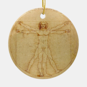 Vitruvian man av Leonardo Da Vinci Julgransprydnad Keramik