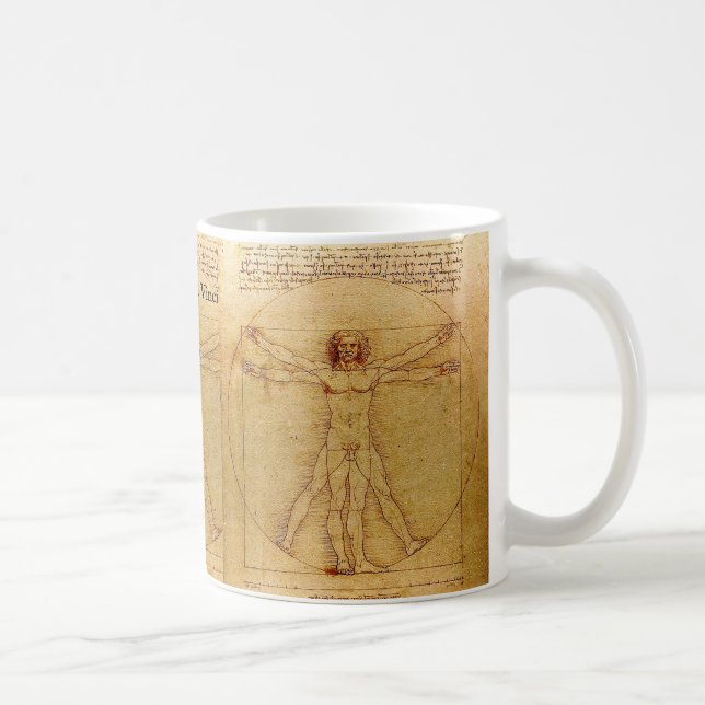 Vitruvian man av Leonardo Da Vinci Kaffemugg (Höger)