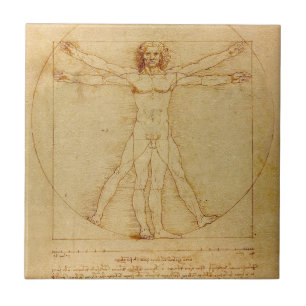 Vitruvian Man av Leonardo Da Vinci Kakelplatta