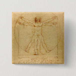 Vitruvian Man av Leonardo Da Vinci Knapp