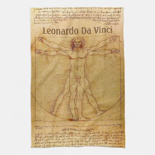 Vitruvian man av Leonardo Da Vinci Kökshandduk