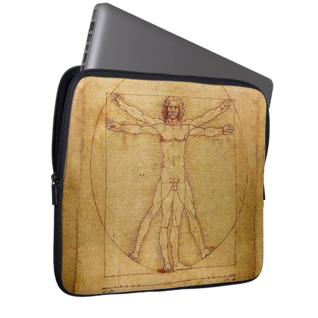 Vitruvian man av Leonardo Da Vinci Laptop Fodral (Framsidan Höger)