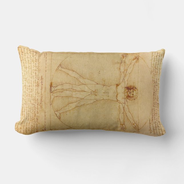 Vitruvian Man av Leonardo Da Vinci Lumbarkudde (Framsida)