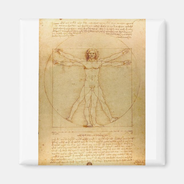 Vitruvian Man av Leonardo da Vinci Magnet (Framsidan)