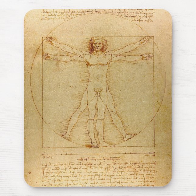 Vitruvian Man av Leonardo Da Vinci Musmatta (Framsidan)
