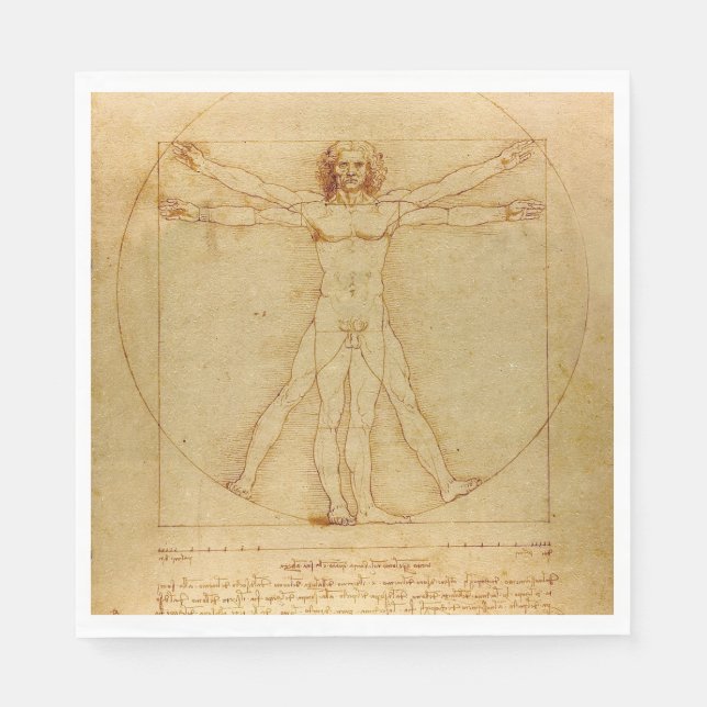 Vitruvian Man av Leonardo Da Vinci Pappersservett (Framsidan)