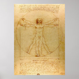 Vitruvian Man av Leonardo da Vinci Poster